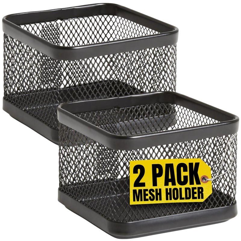 1InTheOffice Mesh Paperclip Holder For desk, Paperclip Holder Desk Accessories Holder(2 Pack) - Image 1